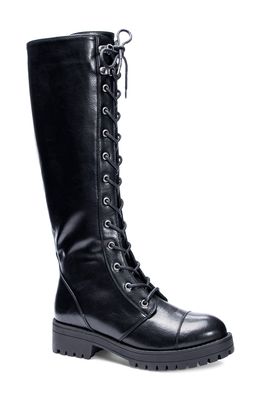 Dirty Laundry Vandal Knee High Boot in Black Faux Leather