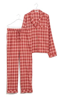 Madewell Bedtime Beiling Plaid Flannel Pajamas in Dark Cinnabar