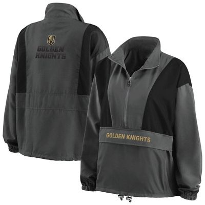 Women's WEAR by Erin Andrews Charcoal Vegas Golden Knights Popover Packable Half-Zip Jacket