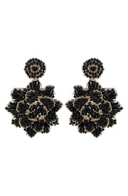 Lavish by Tricia Milaneze Crochet Blossom Drop Earrings in Black/Gold