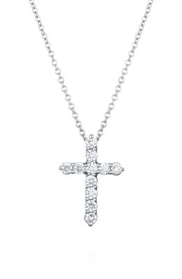 Kwiat Diamond Cross Pendant Necklace in White Gold/Diamond