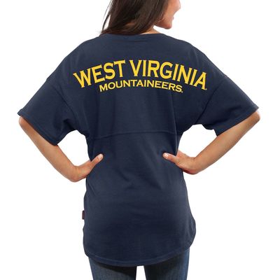 Women's Navy West Virginia Mountaineers Spirit Jersey Oversized T-Shirt