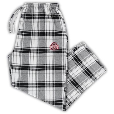 PROFILE Women's Black/Gray Ohio State Buckeyes Plus Size Accolade Plaid Pants