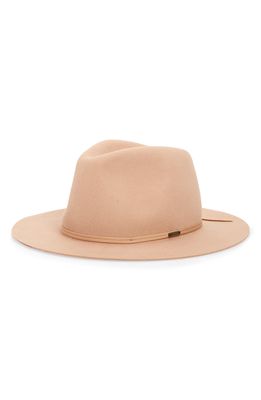 Brixton Wesley Packable Wool Fedora in Blush