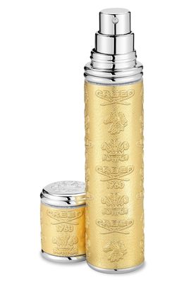 Creed Refillable Pocket Leather Atomizer in Gold/silver Trim