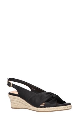Bella Vita Kimora Espadrille Wedge Sandal in Black Silk