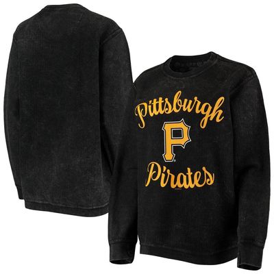 Women's G-III 4Her by Carl Banks Black Pittsburgh Pirates Script Comfy Cord Pullover Sweatshirt