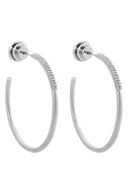 Dean Davidson Signature Pave Hoop Earrings in White Topaz/silver
