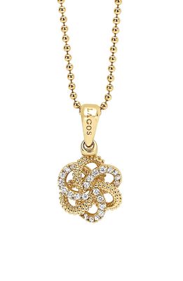 LAGOS 'Love Knot' Diamond Pendant Necklace in Gold