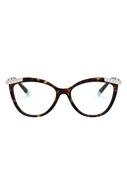 Tiffany & Co. 53mm Cat Eye Optical Glasses in Havana