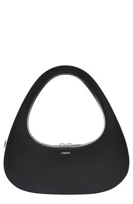 Coperni Swipe Baguette Leather Top Handle Bag in Black