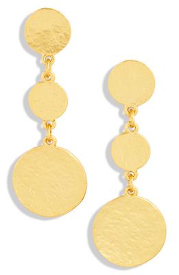 Karine Sultan Coin Linear Drop Earrings in Gold
