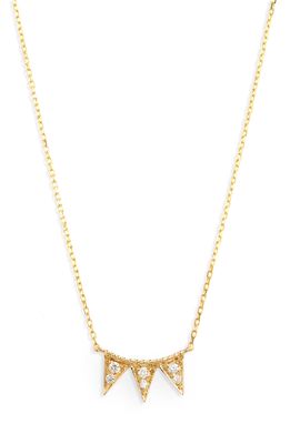 Dana Rebecca Designs Emily Sarah Triple Triangle Diamond Necklace in Yellow Gold