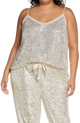 1.STATE Sheer Inset Sequin Camisole in Champagne