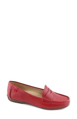 Marc Joseph New York Carrol Street Penny Loafer in Cherry Red Grainy