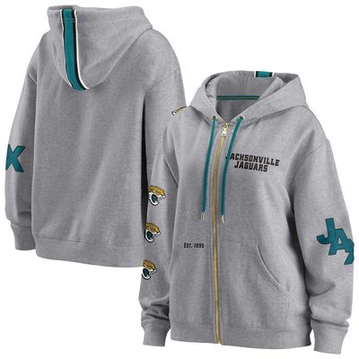 Women's WEAR by Erin Andrews Gray Jacksonville Jaguars Full-Zip Hoodie