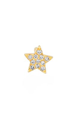 EF Collection Single Diamond Star Stud Earring in Yellow Gold/Diamond