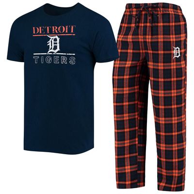 Men's Concepts Sport Navy/Orange Detroit Tigers Lodge T-Shirt & Pants Sleep Set