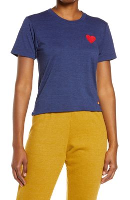 Aviator Nation Heart Embroidered T-Shirt in Navy