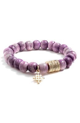 Akola Lala Beaded Pendant Bracelet in Lilac