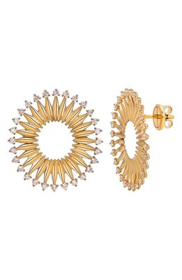 Hueb Diamond Circle Earrings in Yellow Gold