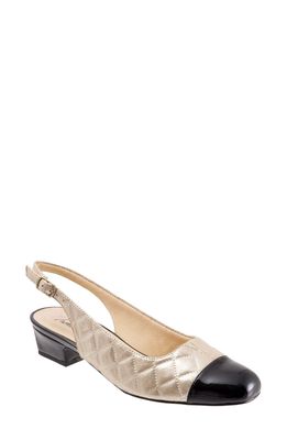 Trotters 'Dea' Slingback in Gold/Black Patent Leather
