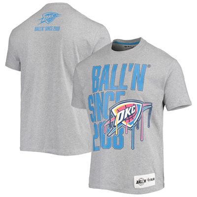 BALL-N Men's BALL'N Heathered Gray Oklahoma City Thunder Since 2008 T-Shirt in Heather Gray