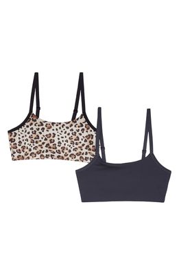 Skarlett Blue Plie 2-Pack Convertible Sports Bralettes in Black/Mod Leopard Print