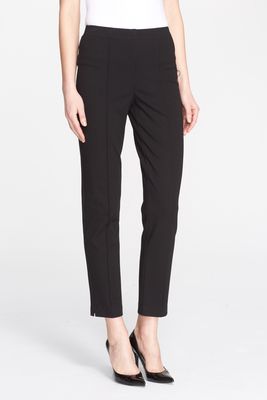 St. John Collection Ponte Knit Ankle Pants in Caviar