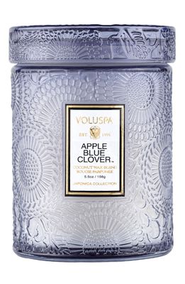 Voluspa Apple Blue Clover Small Embossed Jar Candle
