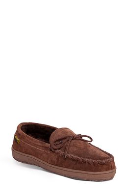 Old Friend Genuine Shearling Loafer Slipper in Brown Leather