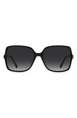Jimmy Choo Eppie 57mm Gradient Square Sunglasses in Black /Grey Shaded
