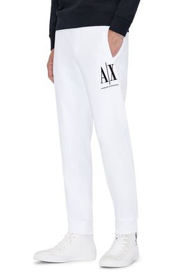 Armani Exchange Icon Fleece Jogger Sweatpants in White