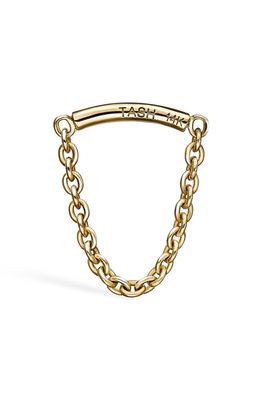 Maria Tash Single Chain Drape Stud Earring in Yellow Gold