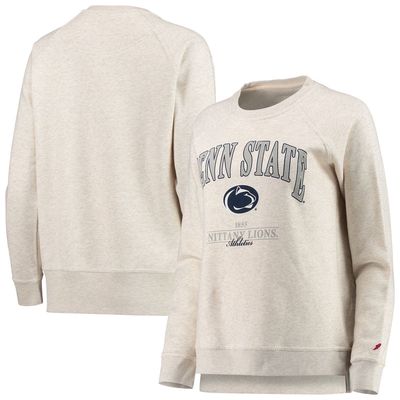 Women's League Collegiate Wear Oatmeal Penn State Nittany Lions Academy Raglan Pullover Sweatshirt