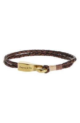 Caputo & Co. Braided Leather Bracelet in Dark Brown