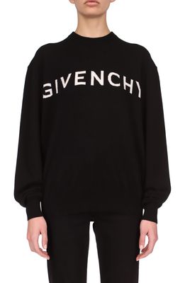 Givenchy Logo Jacquard Cashmere Sweater in Black White