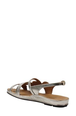L'Amour des Pieds Darrius Strappy Sandal in Taupe/gold Metallic Nappa