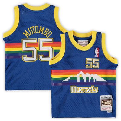 Infant Mitchell & Ness Dikembe Mutombo Blue Denver Nuggets Retired Player Jersey
