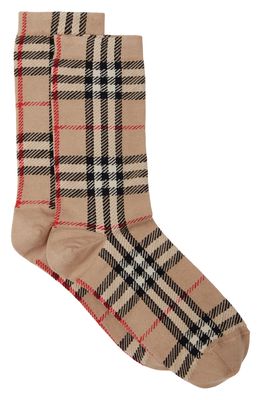 Burberry Check Ankle Socks in Archive Beige