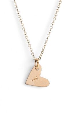 Nashelle 14k-Gold Fill Initial Mini Heart Pendant Necklace in Gold/T