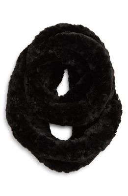 Jocelyn Faux Fur Infinity Scarf in Black