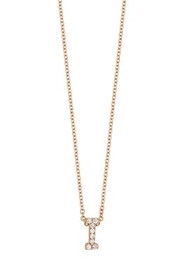 Bony Levy 18k Gold Pave Diamond Initial Pendant Necklace in Rose Gold - I