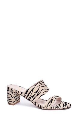 42 Gold Liya Slide Sandal in Zebra Suede