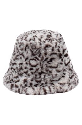 Eugenia Kim Charlie Faux Fur Bucket Hat in Stone/Brown