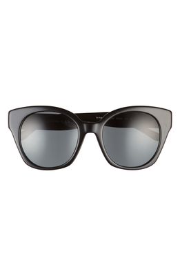 Tory Burch 52mm Cat Eye Sunglasses in Black/Grey Solid