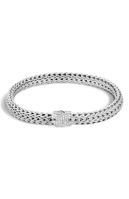 John Hardy 'Classic Chain' Diamond Small Bracelet in Silver/Diamond