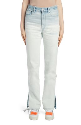 Off-White Degrade Split Hem Straight Leg Jeans in Blue White