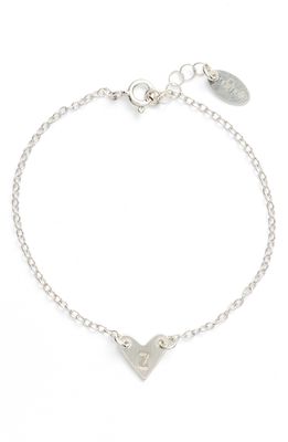 Nashelle Initial Heart Bracelet in Silver-Z
