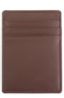 ROYCE New York Magnetic Money Clip Card Case in Brown